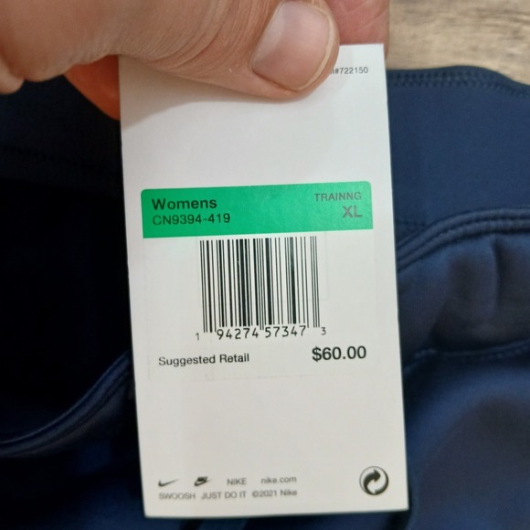 Nike Sweatpants Womens Extra Large Blue Therma Fit All Time Fleece Lined CN9394 - Picture 4 of 12